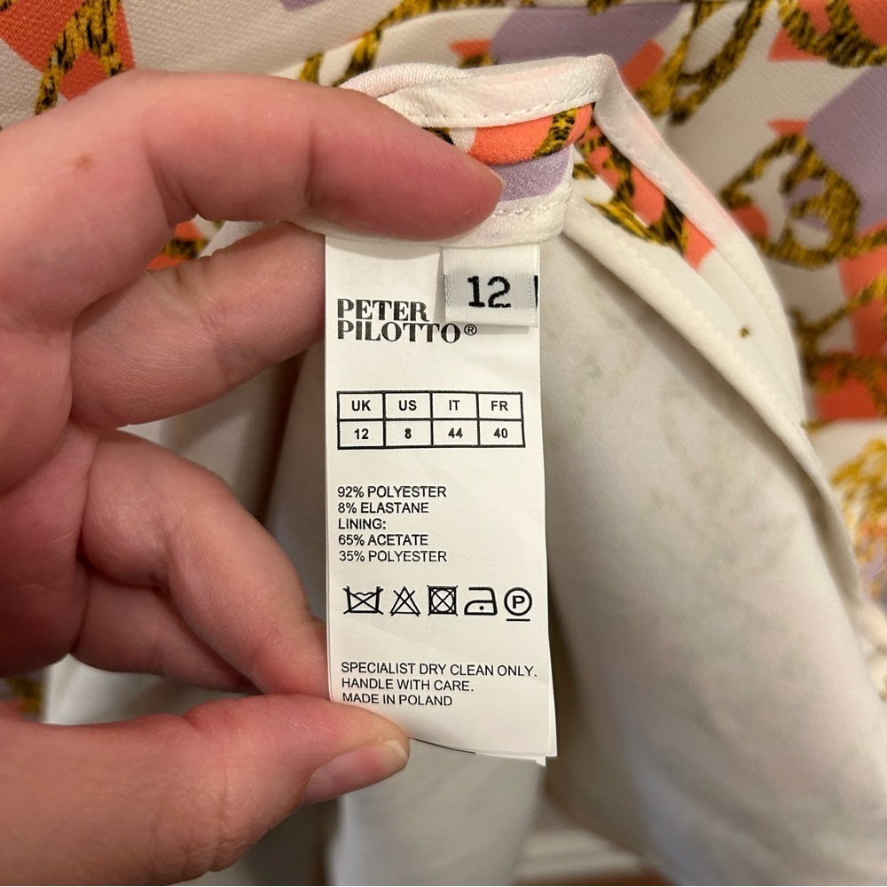 Peter Pilotto Cady Dress 8 white orange purple gold floral - Picture 12 of 13